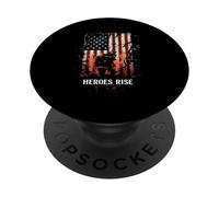 HEROES RISE Firefighter, American Flag, Hero PopSockets Adhesive PopGrip