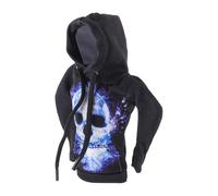 HEROFFIX 1 Pc Gear Shift Knob Cover Decoration Stick Shifting Handle Protector 16x10.5cm/6.3"x4.13" Black,Blue-White Skeleton Hoodie Style Polyester