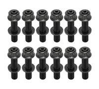 HEROFFIX 12 Set Titanium Alloy Exhaust Manifold Bolt M10x54mm Pitch 1.25 Exhaust Manifold Stud Kit Screws Nuts Washers Black
