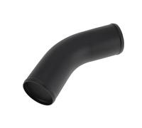 HEROFFIX 3.5" OD 45 Degree Bend 6064 Aluminum Alloy Tube Intercooler Pipe Surface Blasting Air Intake Connection Hose W/Double Bead Roll 5.9" Length Black
