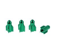 HEROFFIX 4 Pcs Decorative Tire Valve Stem Caps Rocket Style 27mm Tyre Valve Dust Covers for Most Cars Truck Green Aluminum Alloy