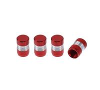 HEROFFIX 4 Pcs Leakproof Tire Valve Stem Caps 16mm Tyre Valve Dust Covers for Most Cars Truck Red Aluminum Alloy