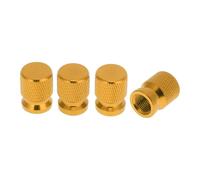 HEROFFIX 4 Pcs Mesh Pattern Tire Valve Stem Caps Decorative Tyre Valve Dust Covers 7x16mm Gold Tone Aluminum Alloy
