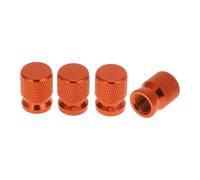 HEROFFIX 4 Pcs Mesh Pattern Tire Valve Stem Caps Decorative Tyre Valve Dust Covers 7x16mm Orange Aluminum Alloy