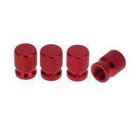 HEROFFIX 4 Pcs Mesh Pattern Tire Valve Stem Caps Decorative Tyre Valve Dust Covers 7x16mm Red Aluminum Alloy