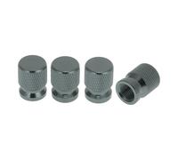 HEROFFIX 4 Pcs Mesh Pattern Tire Valve Stem Caps Decorative Tyre Valve Dust Covers 7x16mm Titanium Tone Aluminum Alloy