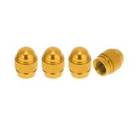 HEROFFIX 4 Pcs Mini Bullet Style Tire Valve Stem Caps Decorative Tyre Valve Dust Covers 7x17mm Gold Tone Aluminum Alloy