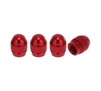 HEROFFIX 4 Pcs Mini Bullet Style Tire Valve Stem Caps Decorative Tyre Valve Dust Covers 7x17mm Red Aluminum Alloy