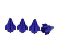 HEROFFIX 4 Pcs Mini Rocket Style Tire Valve Stem Caps Decorative Tyre Valve Dust Covers 7x22mm Blue Aluminum Alloy