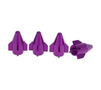 HEROFFIX 4 Pcs Mini Rocket Style Tire Valve Stem Caps Decorative Tyre Valve Dust Covers 7x22mm Purple Aluminum Alloy