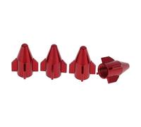 HEROFFIX 4 Pcs Mini Rocket Style Tire Valve Stem Caps Decorative Tyre Valve Dust Covers 7x22mm Red Aluminum Alloy