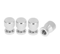 HEROFFIX 4 Pcs Net Pattern Tire Valve Stem Caps Decorative Tyre Valve Dust Covers 7x19mm Silver Tone Aluminum Alloy