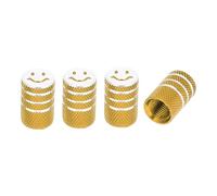 HEROFFIX 4 Pcs Tire Valve Stem Caps Decorative Tyre Valve Dust Covers 7x16.5mm Gold Tone Aluminum Alloy