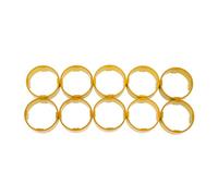 HEROFFIX Bicycle Headset Spacers 15mm Bike Handlebar Stem Spacers 28.6mm 1-1/8" Gold Tone Aluminum Alloy 10 Pcs