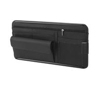 HEROFFIX Car Sunglasses Case Universal Car Visor Eyeglasses Holder Storage Box PU Leather,ABS Black 31x16.5cm 1 Pcs