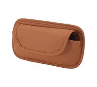 HEROFFIX Car Sunglasses Case Universal Car Visor Eyeglasses Holder Storage Box PU Leather Brown 21.5x12cm 1 Pcs