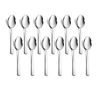 Herogo 12 Stainless Steel Espresso Spoons, Pack of 12, 14 cm, Silver, Square Handle, Durable & Dishwasher Safe