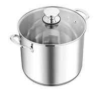 Herogo 13.6L Large Stainless Steel Stock Pot, 29cm Stock Pot with Visible Lid, Tri-Ply Cooking Pot with Multiple Heating Sources, Heavy Duty in Stewing, Mirror Polished Soup Pot for Dishwasher Safe