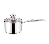 Herogo 14cm Stainless Steel Saucepan with Lid, 1L Triple-Layer Cooking Pan with Ergonomic Handle for Kitchen & Restaurant, Easy to Clean