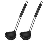 Herogo 2 x 31 cm silicone ladles with stainless steel handle, black