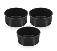 Herogo 6 Inch Cake Tin, Non Stick Round Cake Pan Set of 3, Stainless Steel Baking Tins Set for Birthday Wedding Layer Cakes, Non Toxic Coating and Easy Clean, 7cm Deep and One-Piece Design, 16cm