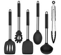 Herogo 6 Piece Black Kitchen Utensil Set for Non-Stick Cookware Pan Cooking