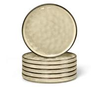 Herogo 6 Piece Stoneware Dessert Plates, 20.3cm Small Plate, Sandy Beige