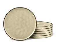 Herogo 6 Piece Stoneware Dinner Plates 26.3cm, Reactive Glaze, Sandy Beige