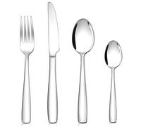 Herogo Cutlery Set, 32-Piece Stainless Steel Knife Fork Spoon, Silver Flatware Silverware Set for 8 People, Mirror Polished Tableware for Home Restaurant, Food Grade & Non-Toxic, Dishwasher Safe