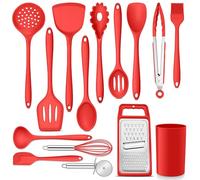 Herogo Kitchen Utensil Set, 15 Pieces Silicone Cooking Utensils Set with Holder, Non-Stick Spatula, Heat-Resistance Kitchen Tool Include Spatula, Turner, Spoon for Baking & Cooking, Easy to Clean