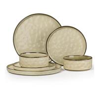Herogo Reactive Glaze Stoneware Dinner Set for 2 People, Sandy Beige