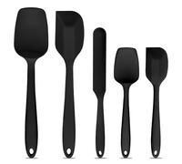 Herogo Silicone Non-Stick Food Grade Spatula Spoon Set of 5 - Black