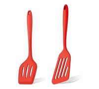 Herogo Silicone Spatula Pack of 2, Heat Resistant Turner for Cooking, Red