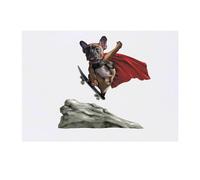 'Heroic Dog Skater Leap' Temporary Tattoo - Water Resistant, Skin-Safe, Non-Toxic Transfer (TO00073421)