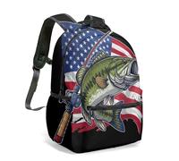 Heroic Firefighter Helmet US Flag 16 Inch Backpack Fireman Flame All Over Print Kids School Travel Rucksack (03)