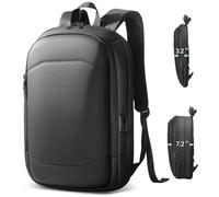 HEROIC KNIGHT Laptop Backpack, Expandable Business Travel Backpack with USB Charging Port, Water-Resistant Anti Theft Laptop Rucksack, Lightweight Computer Work Bag For Men Women, Fits 17.3 Inch-Black