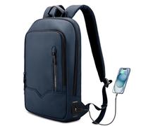 HEROIC KNIGHT Laptop Backpack, Mens Business Tech Backpack with USB Charging Port, Water Resistant Slim Laptop Rucksack, Lightweight Travel College School Bag for Office Work Outdoor-17.3'',Blue