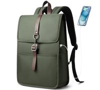 HEROIC KNIGHT Laptop Backpack Women, 15.6 Inch Anti-Theft Casual Daypack, Water Resistant School Bag With USB Charging Port, Travel Rucksack Business Work Backpack for Men-Green