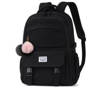 HEROIC KNIGHT School Backpack for Girls Women, Causal Travel School Bags Boys, Lightweight Bookbag Students, 15.6 Inch Anti-Theft Laptop Rucksack Daypack Backpack for School College Work-Black