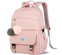 HEROIC KNIGHT School Backpack for Girls Women, Causal Travel School Bags Boys, Lightweight Bookbag Students, 15.6 Inch Anti-Theft Laptop Rucksack Daypack Backpack for School College Work-Pink