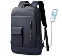 HEROIC KNIGHT Slim Laptop Backpack 17.3 Inch, Business Travel Backpack with USB Charging Port, Water-Resistant Anti Theft Laptop Rucksack, Lightweight Computer Work Bag Daypack For Men Women,Blue