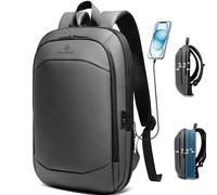 HEROIC KNIGHT Slim Laptop Backpack, Expandable Business Travel Backpack with USB Charging Port, Water-Resistant Anti Theft Laptop Rucksack, Lightweight Computer Work Bag For Men Women, Fits 17.3 Inch