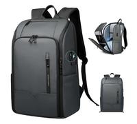 HEROIC KNIGHT Travel Laptop Backpack, Water-Resistant 15.6 Inch Business Laptop Rucksack Bag with USB Charging Port, Anti-Theft Carry on Backpack, High-Tech Casual Daypack for Work Office College