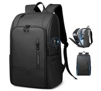 HEROIC KNIGHT Travel Laptop Backpack, Water-Resistant 15.6 Inch Business Laptop Rucksack Bag with USB Charging Port, Anti-Theft Carry on Backpack, High-Tech Casual Daypack for Work Office College