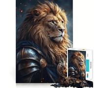 Heroic Lion Warrior Adult Jigsaw Puzzles1000 Pieces Cognitive Boost Fine Thick Family Bond Santa Present (38x26cm)