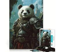 Heroic Panda Samurai 1000 Pieces Jigsaw Puzzles for Teenagers Anxiety Relief Clean Connection Fun Hobby Home Display (38x26cm)