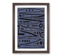 Heroic Strokes of The Box by Paul Klee Framed Print | A2 Walnut Framed Wall Art | Ready to Hang | Modern Nature Picture | Living Room Bedroom Lounge Office