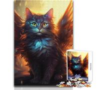 Heroic Winged Cat 1000 Piece Jigsaw Puzzle for Teenagers Interactive Logical Thinking Game Ideal Memorable Occasion Gift Size 38x26cm