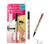 HEROINE MAKE by KISSME Waterproof Eyeliner for Intense Color & Ultra-Fine 0.1mm Tip, Liquid Eyeliner Pen with Organic Beauty Serum, Cat Eye Liner for Long Lasting Dramatic Lines, Jet Black 1 EA, PRIME