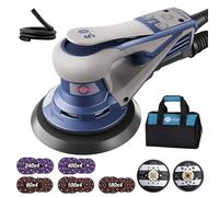 HeroJet Brushless Random Orbital Sander with 150mm/125mm Plates, 5.0mm 350W Electric Orbital Sander with 20 Sanding Papers, 7 Variable Speeds to 10000RPM, Sanders for Wood with a Tool Bag